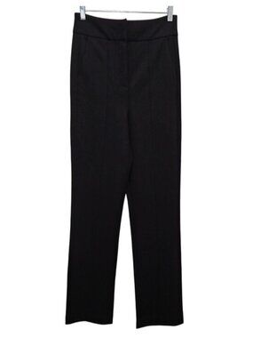 ICHI Women's Black High Rise Straight Leg Trouser Pant Size 4 Careerwear Office